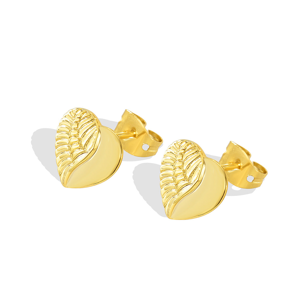 E0222 Fashion Wing Heart Earrings Angel Wing Earrings for Women Vintage Heart-shaped Earrings