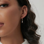 E0441 Manufacturer Supply Fashion Simple Earrings for Women Irregular Shell Beads Vintage C Font Style Earrings