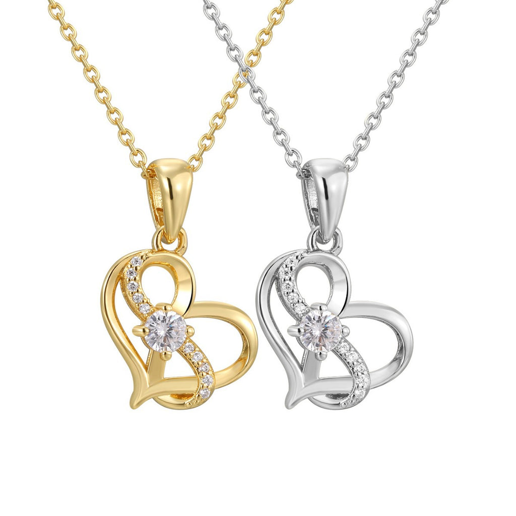 CYN0242 Eternal Infinity Love Copper Necklace Female Clavicle Chain Pendant Necklace