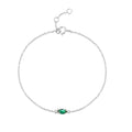 Cubic Zirconia Chain 925 Sterling Silver Bracelet — design silhouette — jewelry finish and design detail