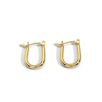 Simple U Horseshoe Earrings for Women  Geometric Line Oval Earrings Gold-Plated Brass Jewelry