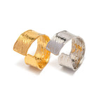 2H18K Gold-Plated Adjustable Stainless Steel Ring Wrinkle Fashion Jewelry Hand Ring Women's Versatile Ring