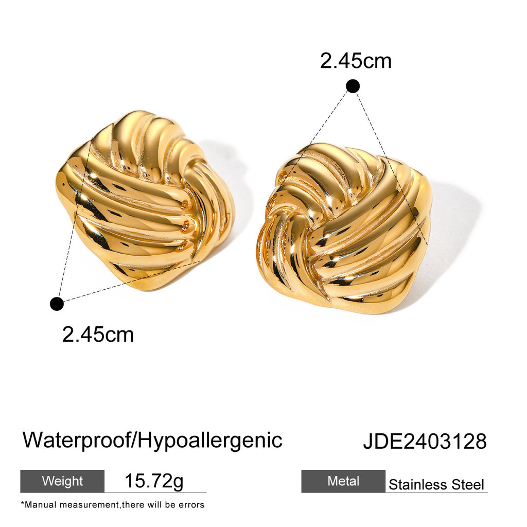 Stainless Steel gold Earrings Zircon Earrings Jewelry18k Ornament