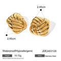 18K Gold-Plated Stainless Steel Cubic Zirconia Earrings — product styling — jewelry finish and design detail