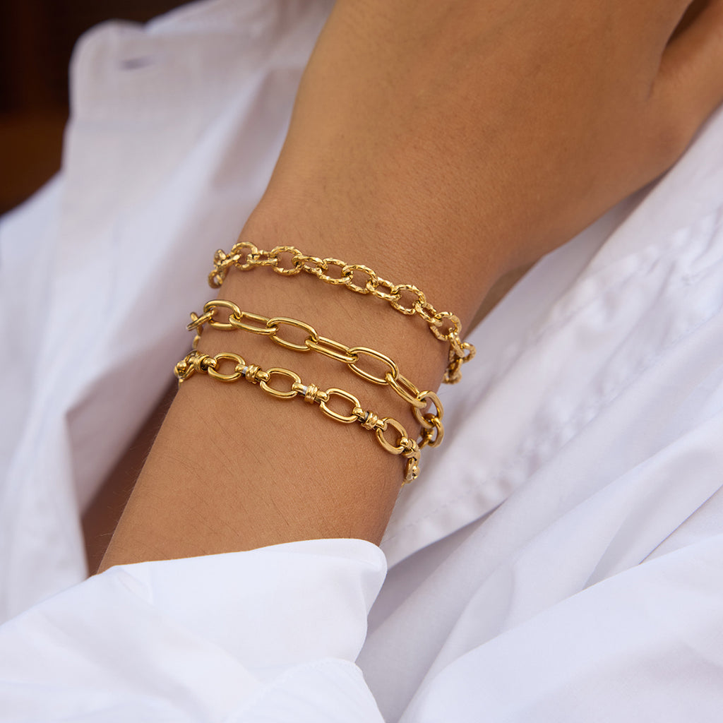 Classic Basic Chain Bracelet18k Non-Fading Stainless Steel Jewelry