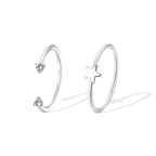 CYR0717-CYR0718 Little Star Open Double Zirconia Ring for Women Simple Design Trendy