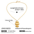 Gold-Plated Stainless Steel Pendant Necklace with Organic Shape Detail — alternate product view — jewelry finish and design detail