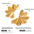Gold-Plated Stainless Steel Ear Cuff with Teardrop Detail Earrings — additional design view — jewelry finish and design detail