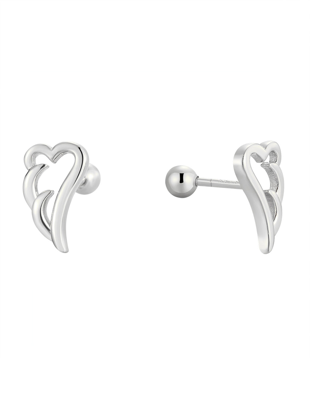 SE0187 S925Silver Angel Wings Earrings for Women Creative Design Sense Simple Cute Ear Jewelry