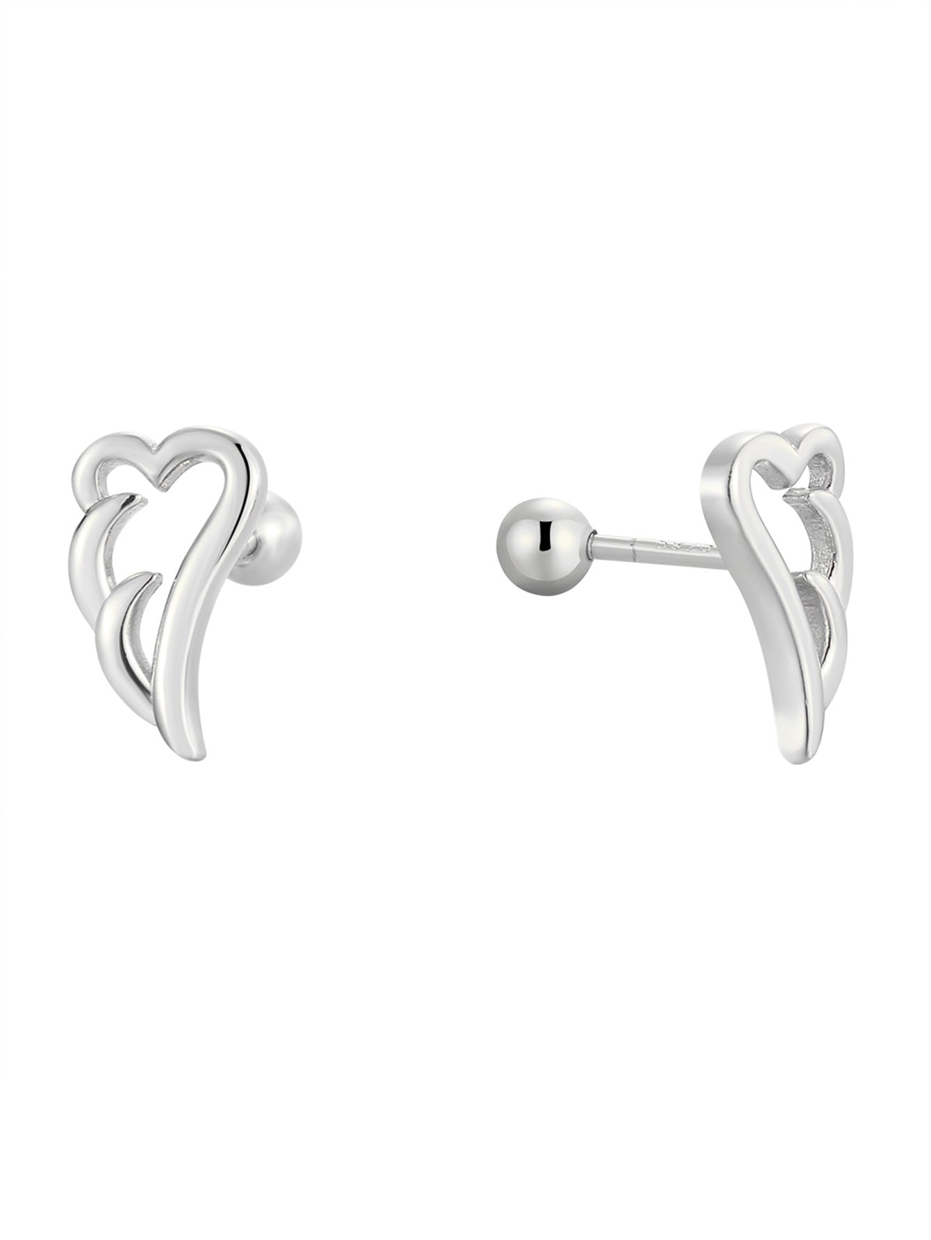 SE0187 S925Silver Angel Wings Earrings for Women Creative Design Sense Simple Cute Ear Jewelry