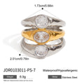 Gold-Plated Stainless Steel Ring with Heart Cubic Zirconia Detail — additional design view — jewelry finish and design detail