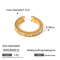 Stone Stainless Steel Ring in Gold-Plated — Elevated Essential — finish and profile — jewelry finish and design detail