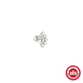 Moon Star 925 Sterling Silver Cartilage Studs — earring silhouette — alternate angle 2 — jewelry finish and design detail