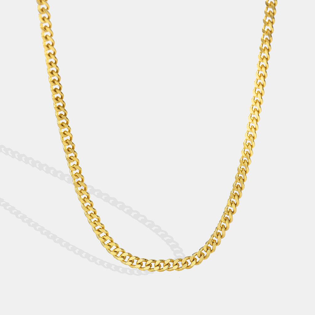 N0098 Cuban Gold Chain Necklace Minimalist Street Style Chain Simple Chain