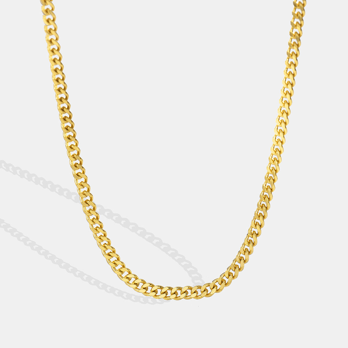 N0098 Cuban Gold Chain Necklace Minimalist Street Style Chain Simple Chain