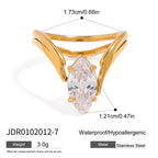 Zircon Ring Non-Fading Jewelry for Women Stainless Steel Accessories