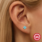 Diamond Turquoise Sterling Silver Jewelry Set Necklace Earrings Ring