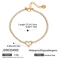 Cubic Zirconia Stainless Steel Gold-Plated Bracelet — alternate product view — jewelry finish and design detail