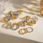 Stainless Steel Flower Ring Jewelry Exaggerated rings