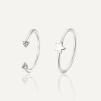 CYR0717-CYR0718 Little Star Open Double Zirconia Ring for Women Simple Design Trendy