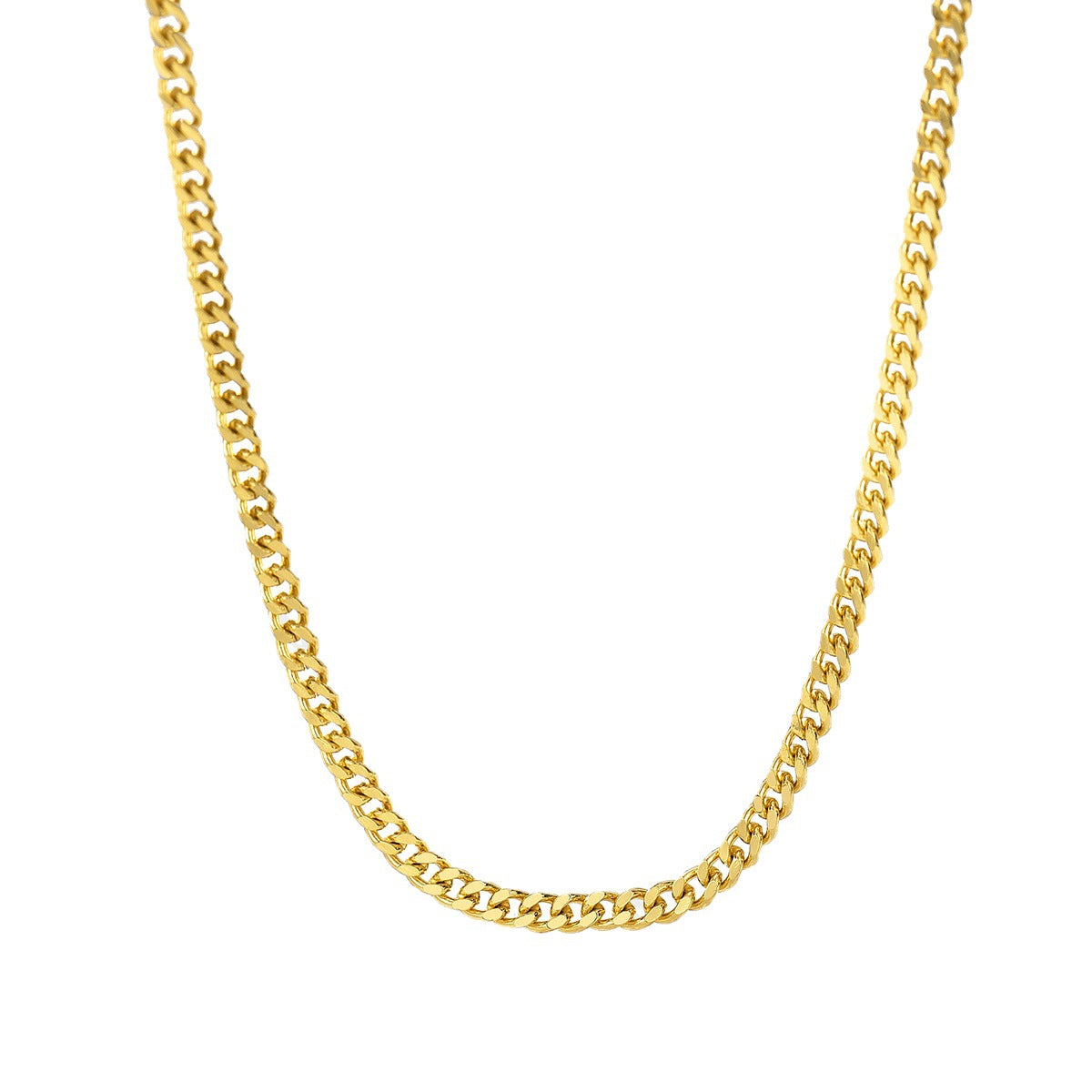 N0098 Cuban Gold Chain Necklace Minimalist Street Style Chain Simple Chain