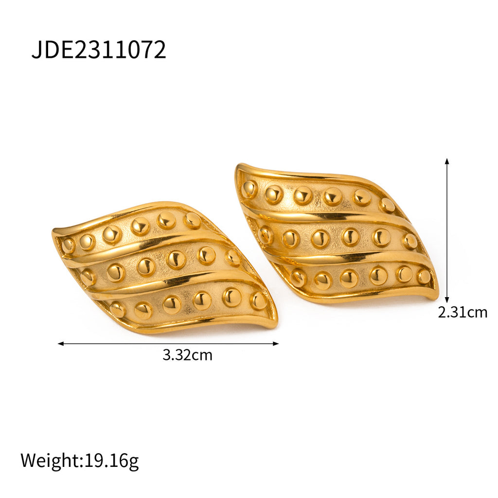 Stainless Steel Pearl Necklace Exaggerated Flower Stud Earrings Jewelry earrings