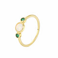 Gold-Plated Brass Minimalist Green CZ Ring for private-label fashion jewelry buyers