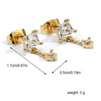 Geometric Zircon Swing Earrings for Women Fashion Simple Diamond-Encrusted Earrings Direct Supply