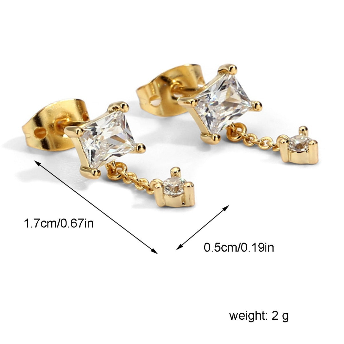 Geometric Zircon Swing Earrings for Women Fashion Simple Diamond-Encrusted Earrings Direct Supply