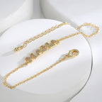 B0164 New Mother's Day Creative Zirconia Letter Bracelet for Women Fashionable Family Sentiment Beautiful