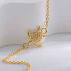 B0183 Korean Style Fashion Design Hollow Turtle Bracelet for Women Brass Gold Plated with Shell Beads