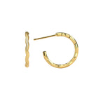 E0316 Multi-size Simple Earrings Metal Round Wave Shape Hoop Earrings Minimalist Style Stud Earrings for Women