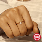 New S925Sterling Silver Single Row Diamond Moon Star Pendant Engagement Ring Hot Selling Ring