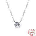 Single Zircon 925 Sterling Silver Collarbone Necklace — design silhouette — jewelry finish and design detail