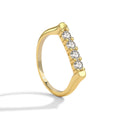 Gold-Plated Brass Sculptural CZ Ring — Defined Silhouette with gold-tone brass construction