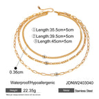 Three-layer Stacked Necklace Accessories for Women Collarbone Chain Stainless Steel Jewelry