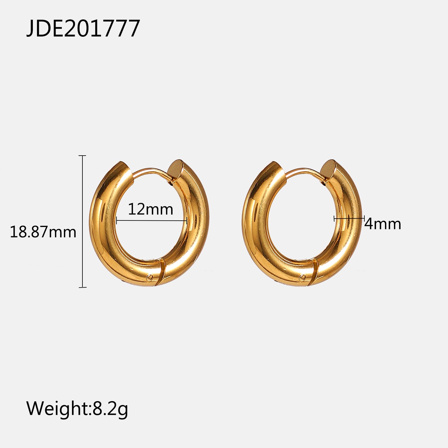 2H Fashionable Simple  Earrings Studs 18K Gold Stainless Steel Geometric Earrings Jewelry for Women