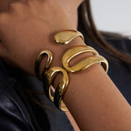 gold Bracelet Non-Fading Jewelry Open Bangle Stainless Steel Accessories for Women