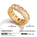 Gold-Plated Heart Stainless Steel Ring — alternate product view — jewelry finish and design detail