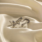 2H 18K Gold-plated Stainless Steel Irregular Water Drop Shape Design Earrings for Women Fashionable Versatile Geometric Earrings