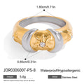 Gold-Plated Stainless Steel Vintage Ring — finish and profile — jewelry finish and design detail
