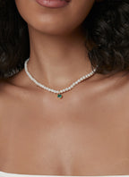 N0224 Luxurious Fashion Retro Necklace for Women Baroque Pearl Chain with Zirconia Clavicle Chain