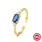 New S925Sterling Silver Bow Moon Colorful Diamond Open Ring Hot-Selling Opal Index Finger Ring