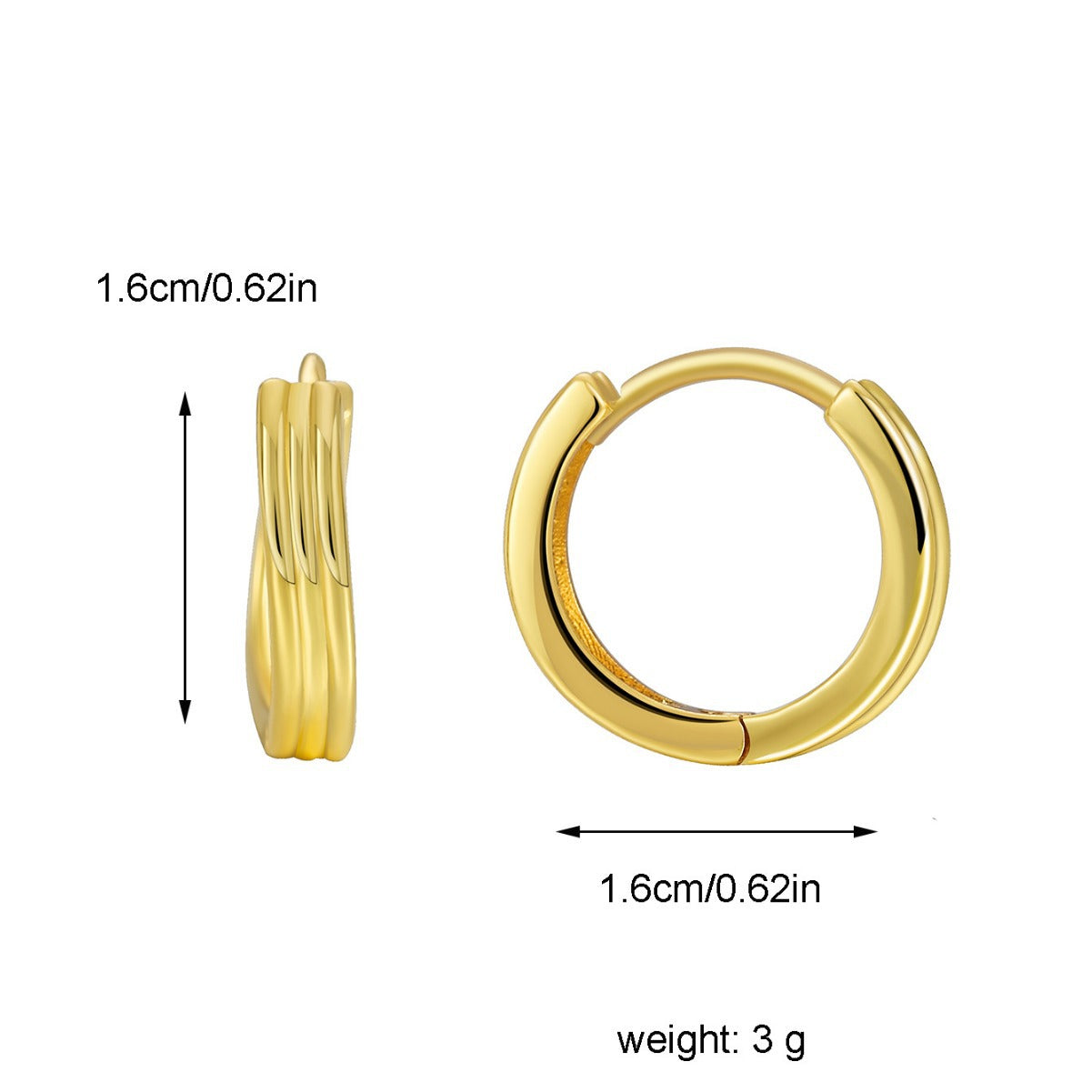 CYE0458 Minimalist Style Small Round Earrings for Women, Mori Style Copper Gold-Plated Ear Clips