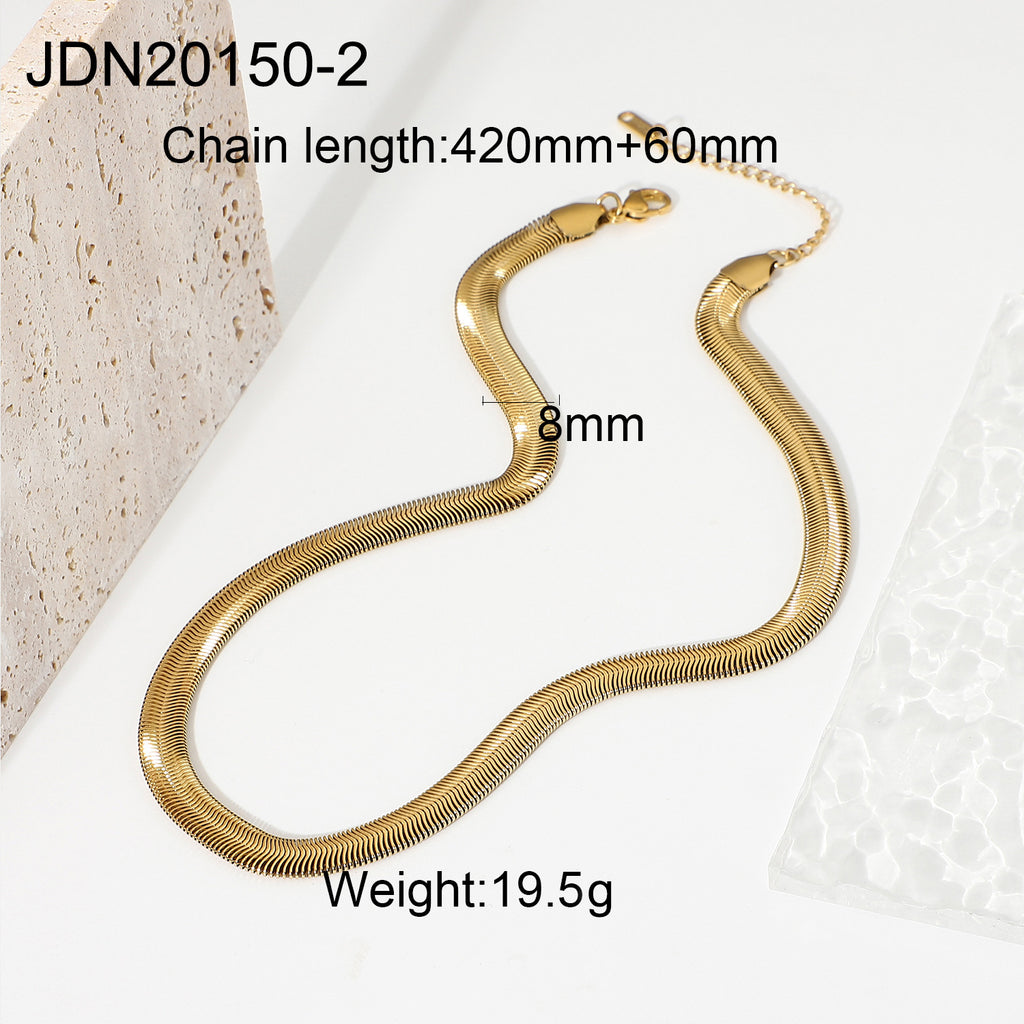 Trendy Retro Simple Personality Gold-Plated Minimalist Multi-Layer Necklace for Women Collarbone Chain
