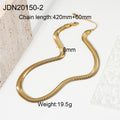 Gold-Plated Brass Snake Herringbone Necklace made with a gold-tone brass base — jewelry finish and design detail