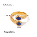 Stone Stainless Steel Ring in Gold-Tone styled for independent jewelry boutiques