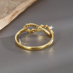 R0435 Direct Supply Musical Note Shape Fashion Ring for Women Micro Inlaid White Zircon Copper Plated with Real Gold