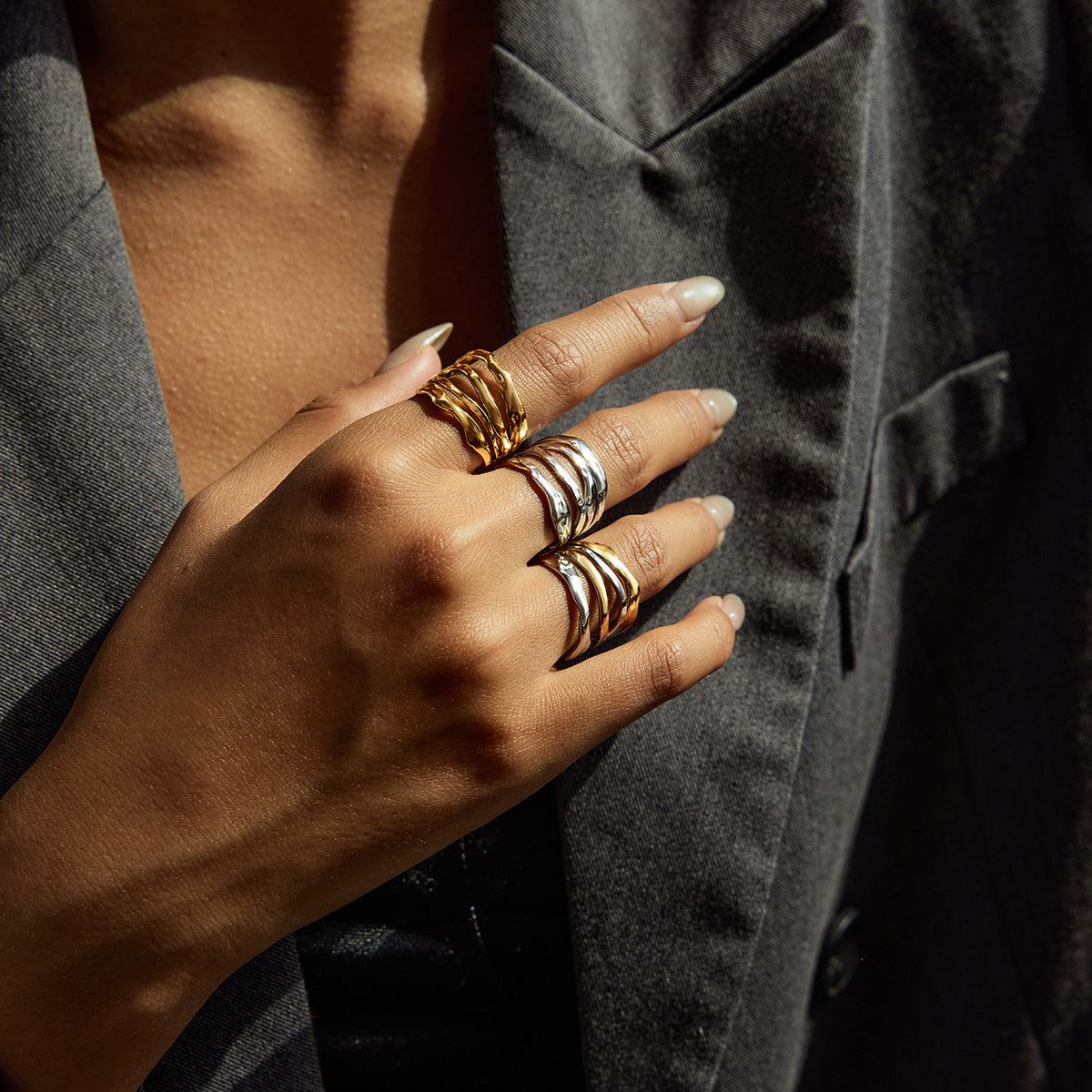 Ring Non-Fading Jewelry for Women Design Stainless Steel Accessories rings