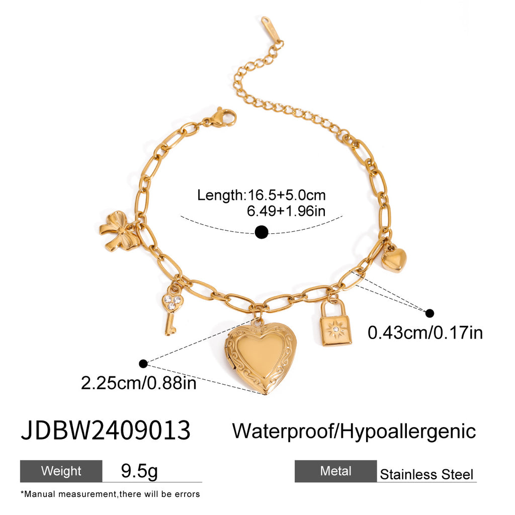 Heart-shaped Bracelet Jewelry18k Non-Fading Stainless Steel